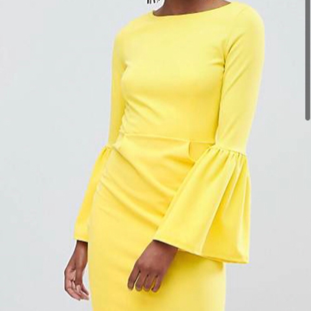 Club L Pencil Dress with Frill Sleeve